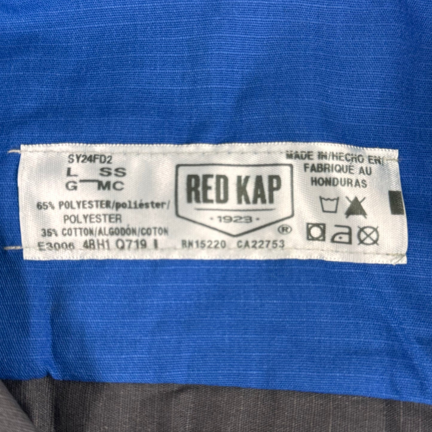 RED KAP Ford Dealership "Jeremy" Employee Shirts w/Embroidered Patch Sz L Blue/Grey