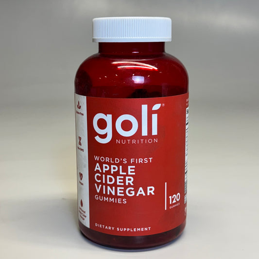 GOLÍ Nutrition Apple Cider Vinegar 120 Gummies Sz 6.5” H Red BB Exp 08/25