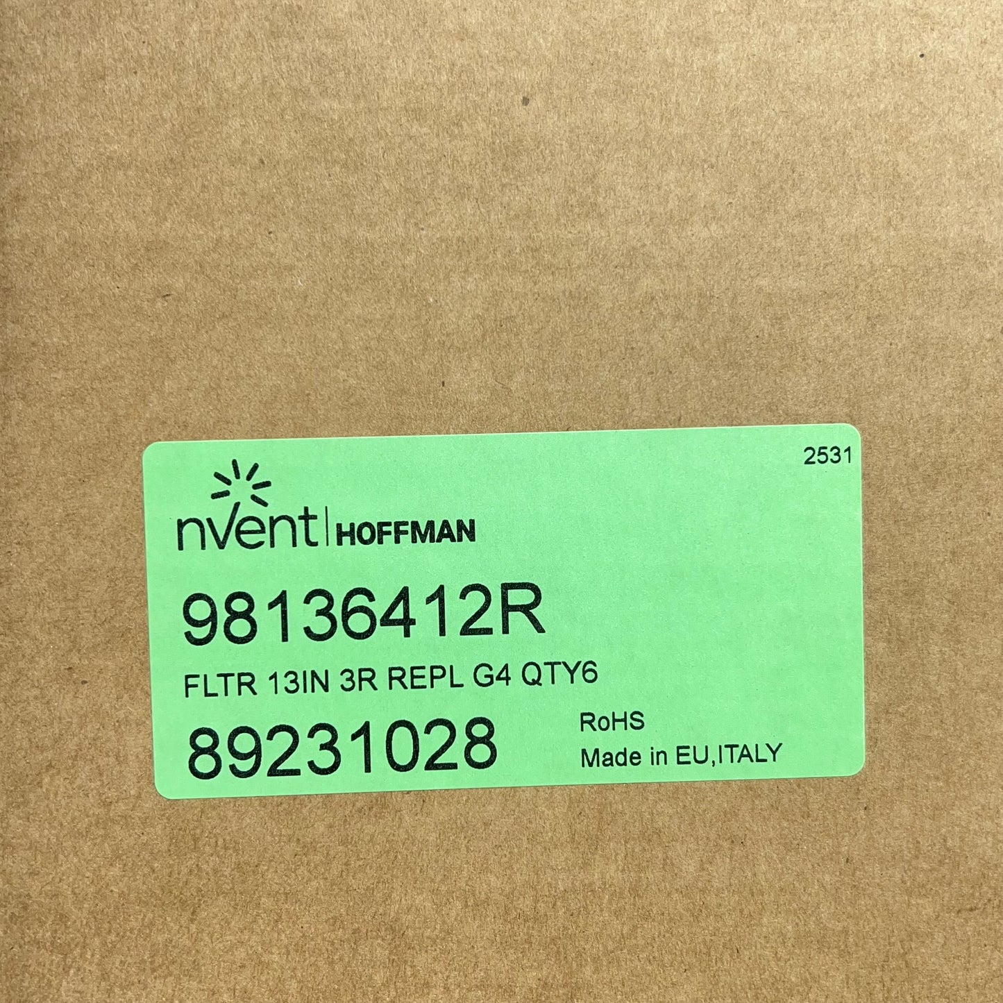 NVENT HOFFMAN (6 PACK) 3r Replacement Filters  12x12x0.4 White 98136412R