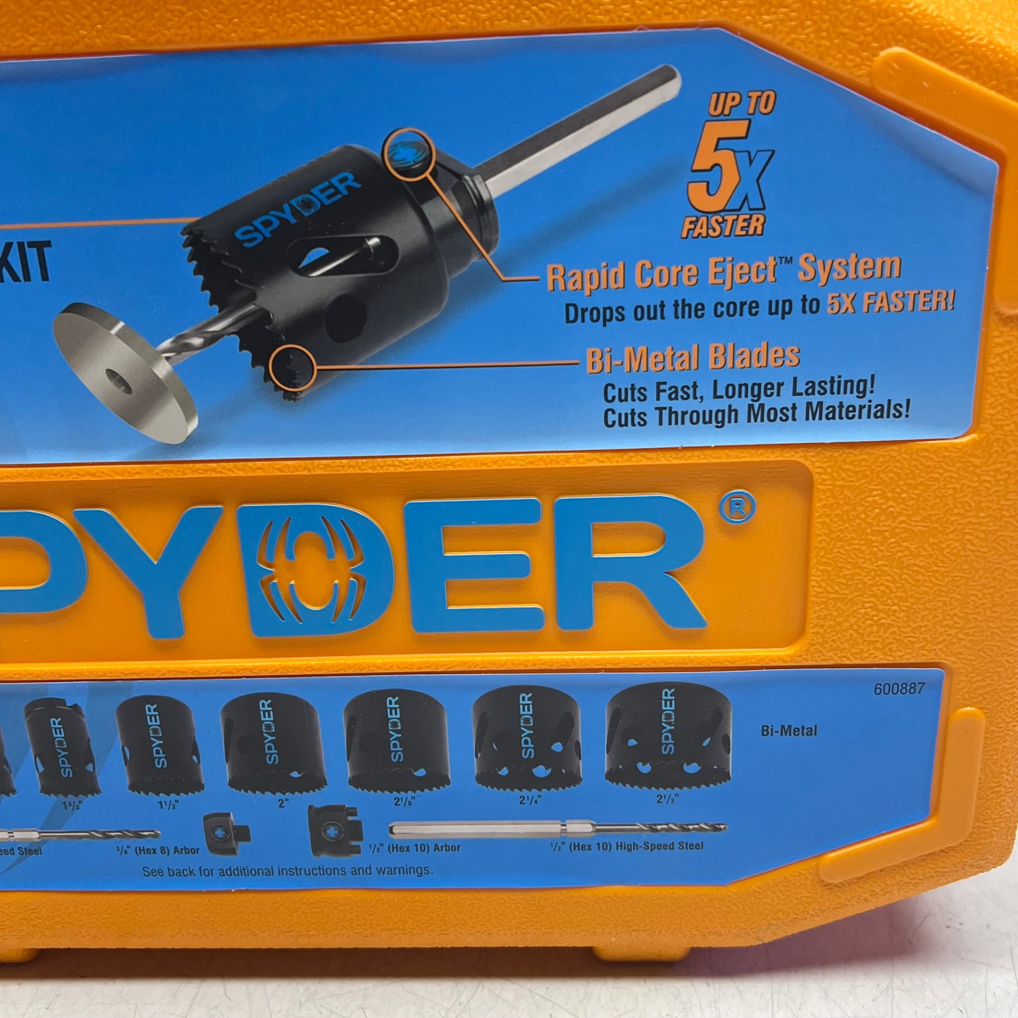 SPYDER Bi-metal Hole Saw Kit Rapid Core Eject Cut Up to 5x Faster 13 Pc 600887