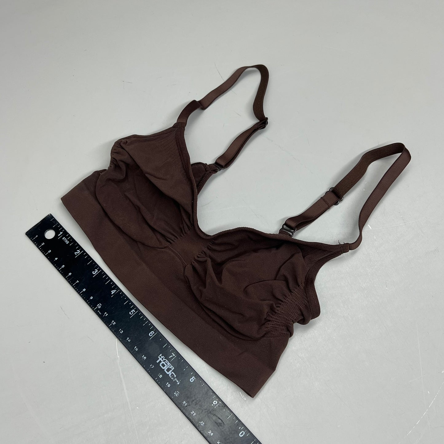 SKIMS Strong Support Seamless Sculpt Bralette Pique Stitching Women's Sz S Cocoa