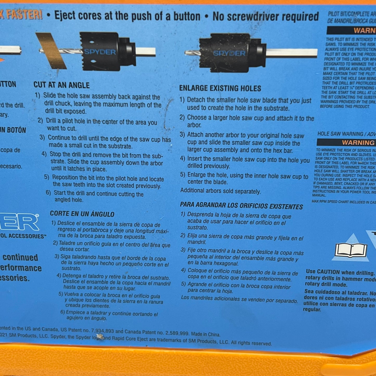 SPYDER Bi-metal Hole Saw Kit Rapid Core Eject Cut Up to 5x Faster 13 Pc 600887
