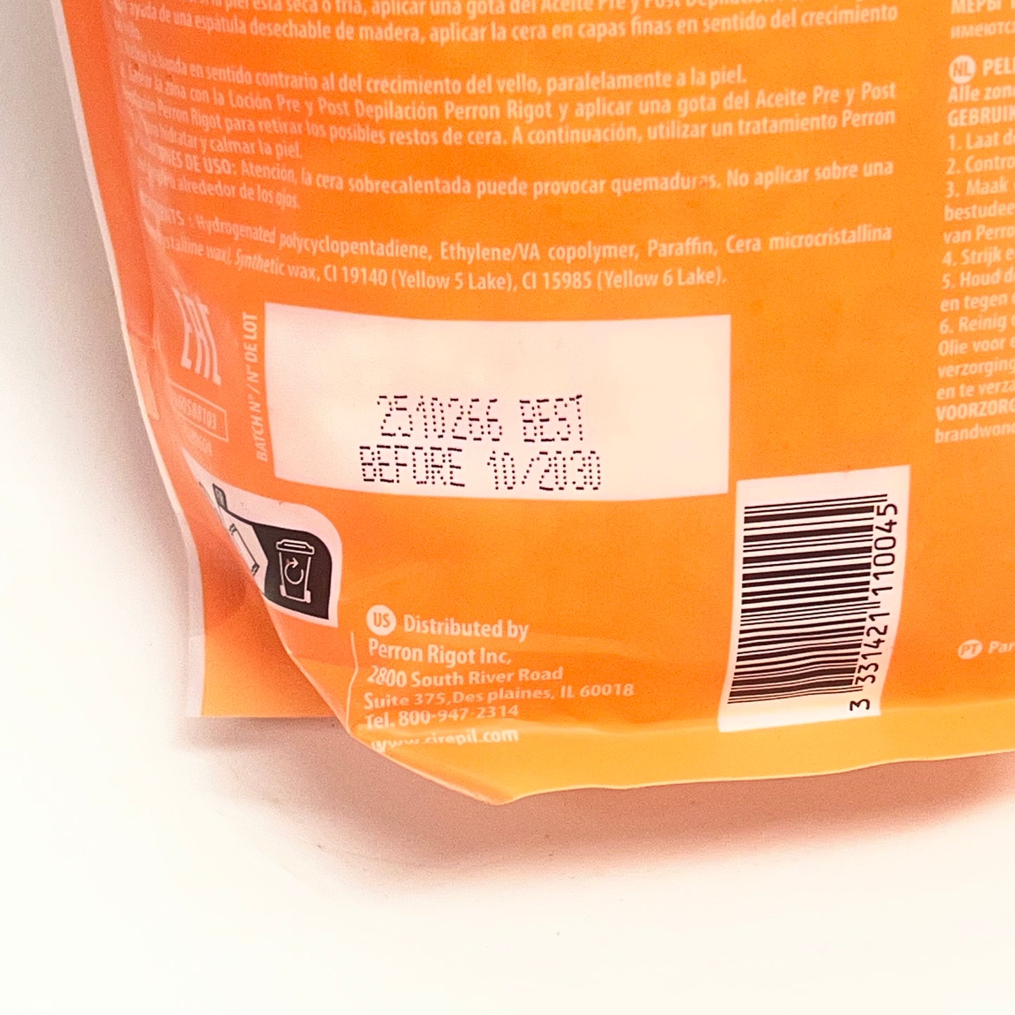 PERRON RIGOT Cirepil Cristalline Hard Wax Beads Non-scented  800g Orange C2611T