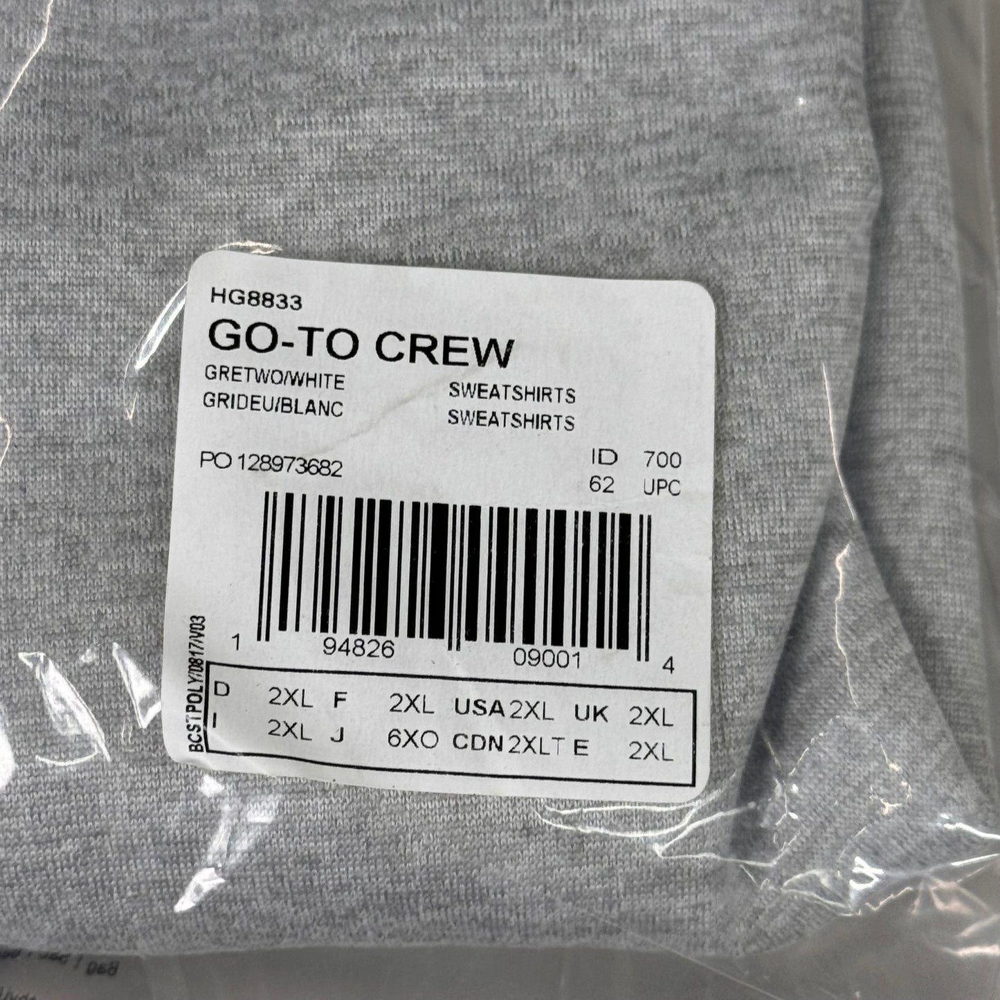 ADIDAS Men's Go-To Crewneck Golf Sweatshirt Sz-2XL Grey HG8833