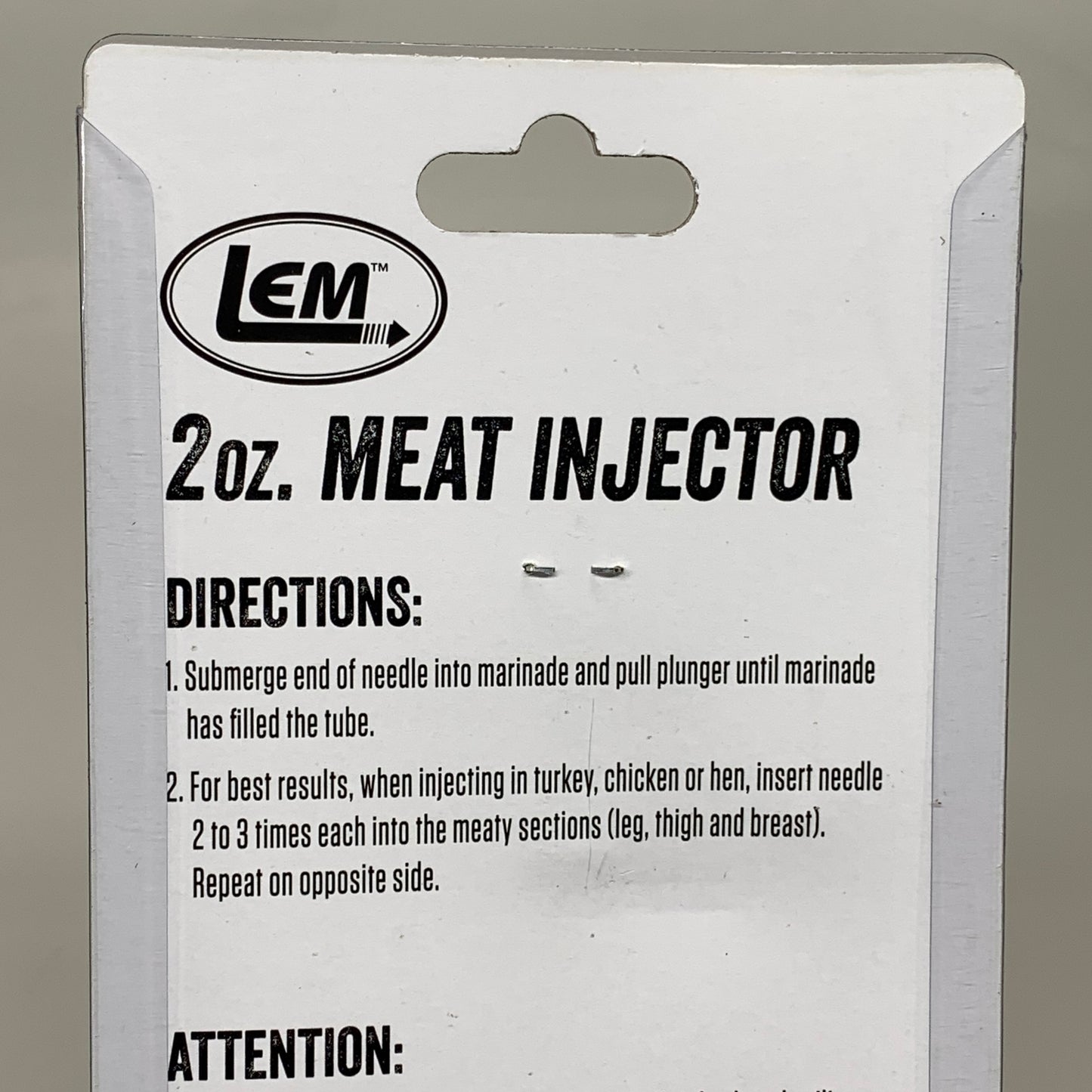 LEM (2 PACK) Meat Injector With 2 Needles 2 oz Capacity 388