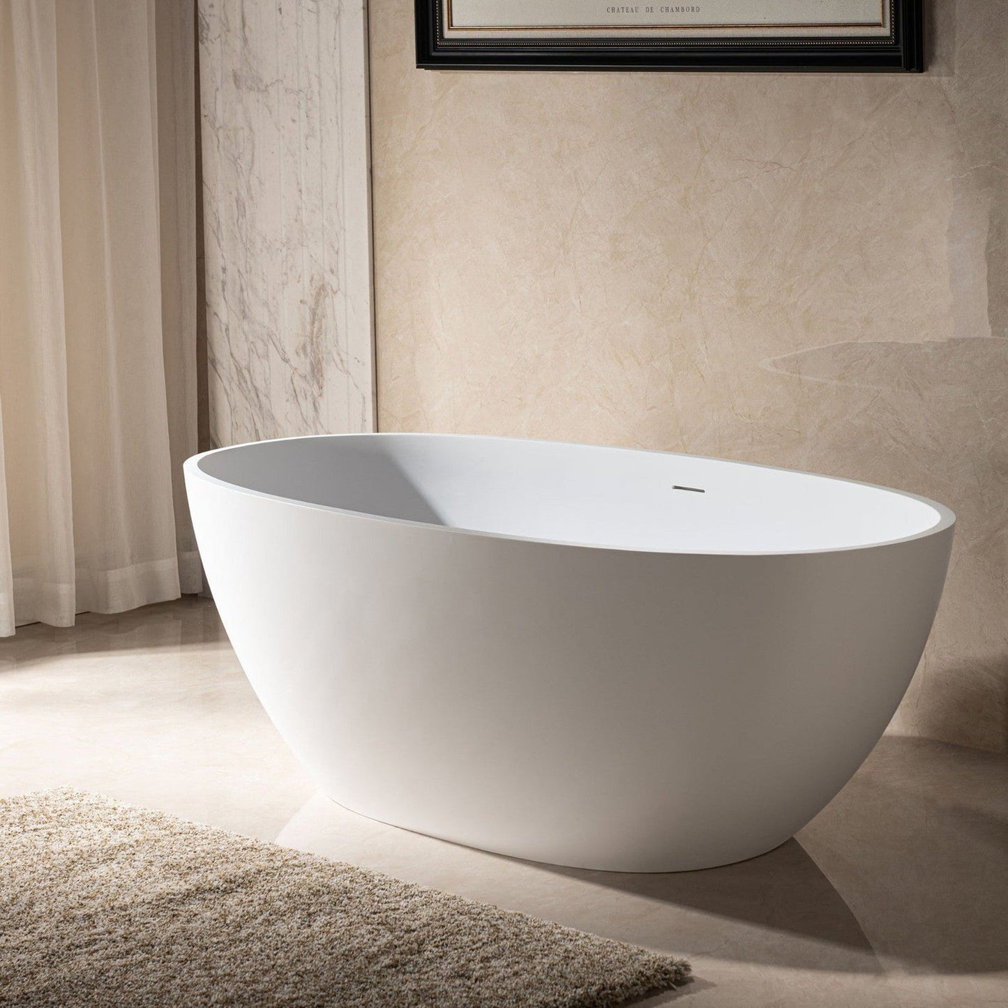 WOODBRIDGE Luxury Contemporary Solid Surface Bathtub Sz 67” L x 31” W x 21.5” H