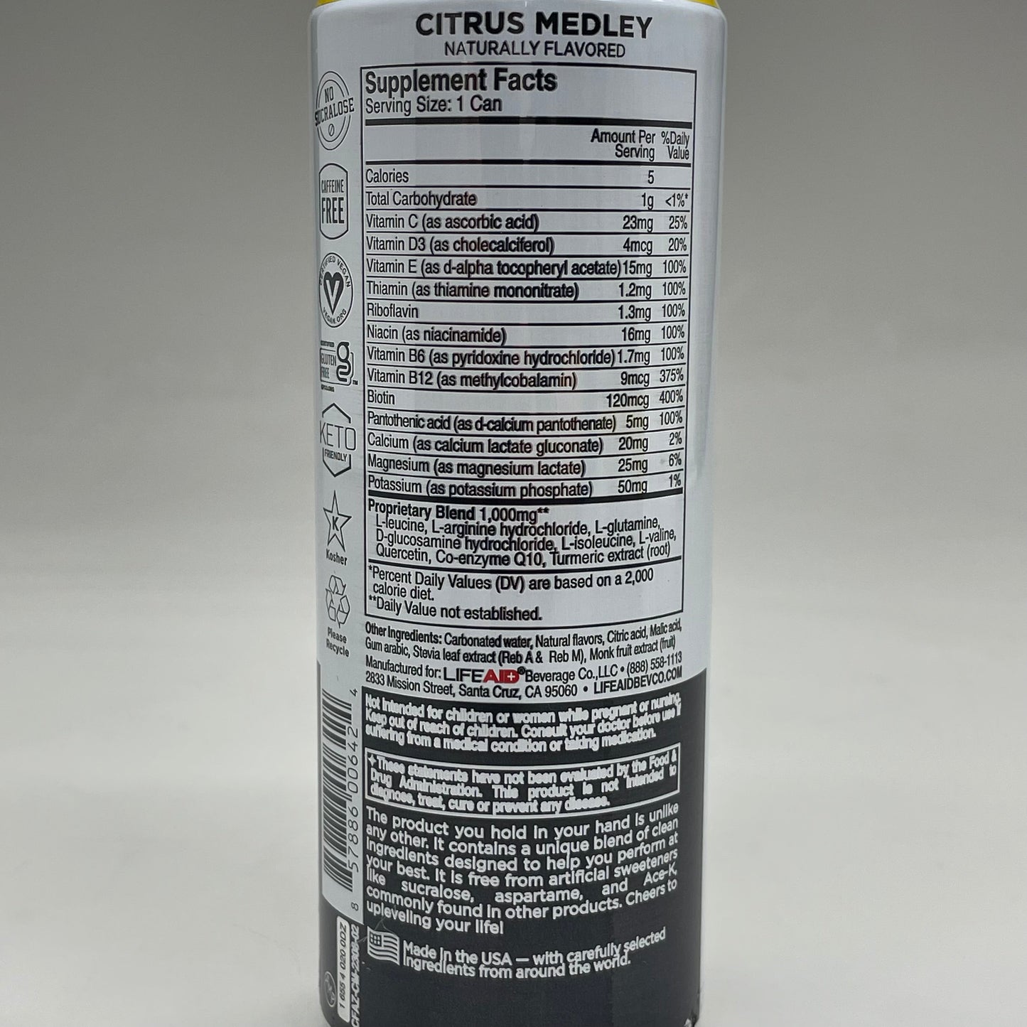 ZA@ FITAID (12 PACK) RECOVERY Zero Sugar Post-Workout Citrus Medley 5 Cal 12 oz 7/25 C