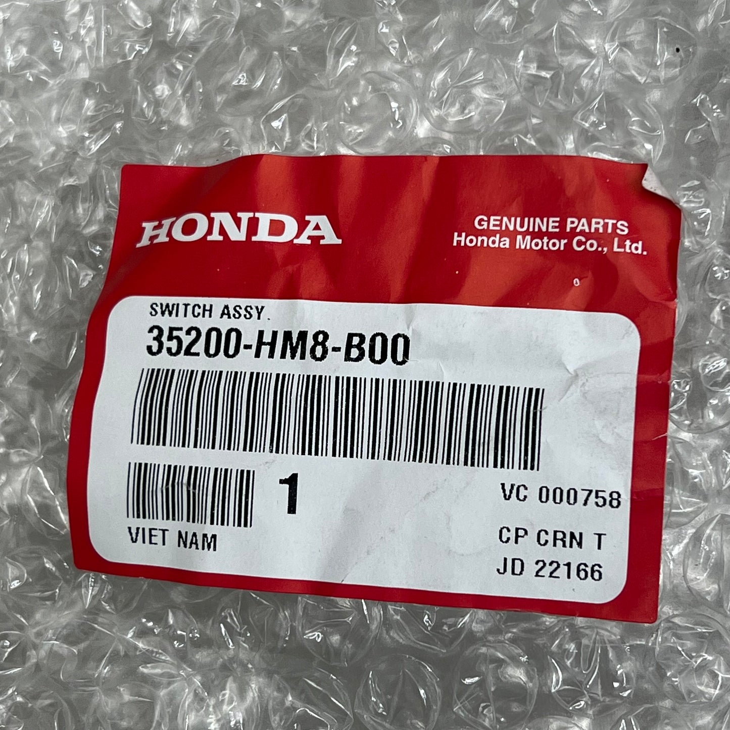 HONDA Switch Assembly Lighting & Engine Starter Genuine OEM 35200-HM8-B00