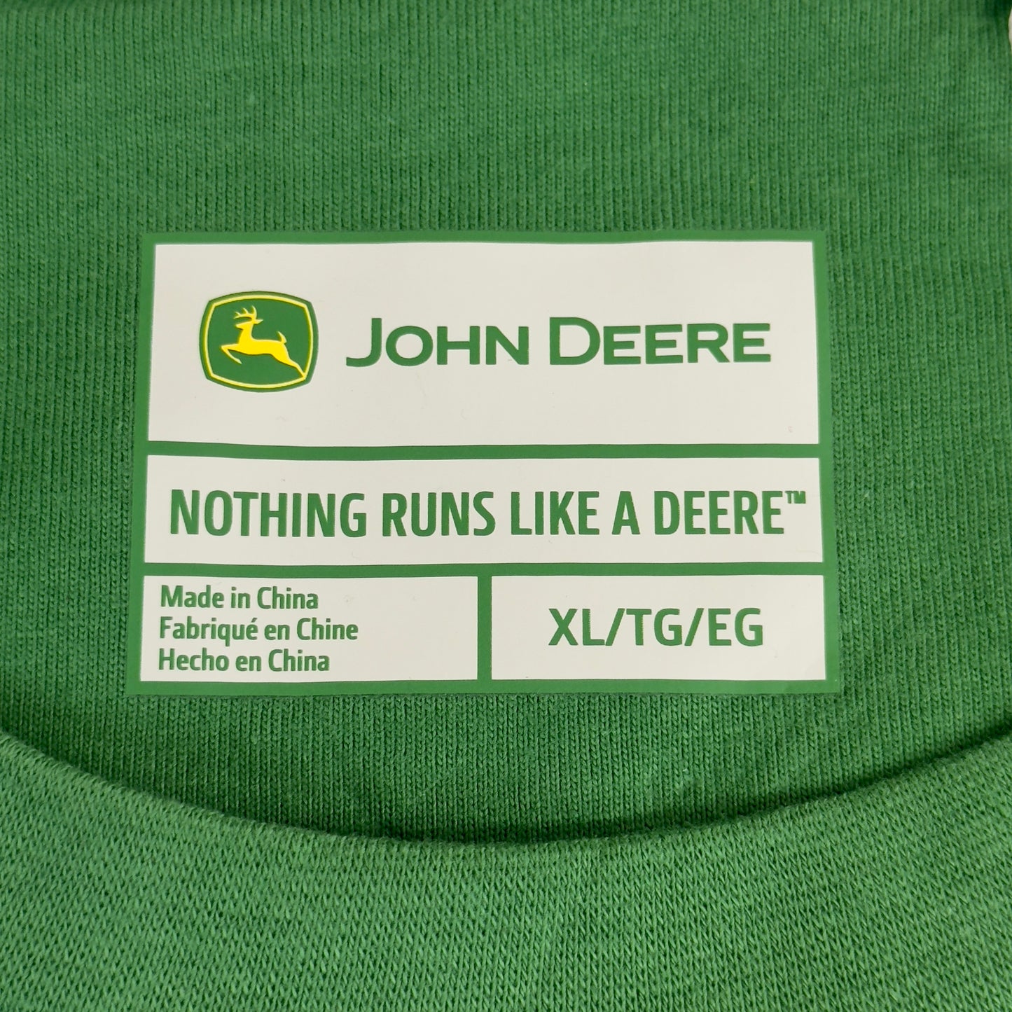 JOHN DEERE Embroidered Logo Short Sleeve Tee Shirt Men's Sz XL Green 1896842