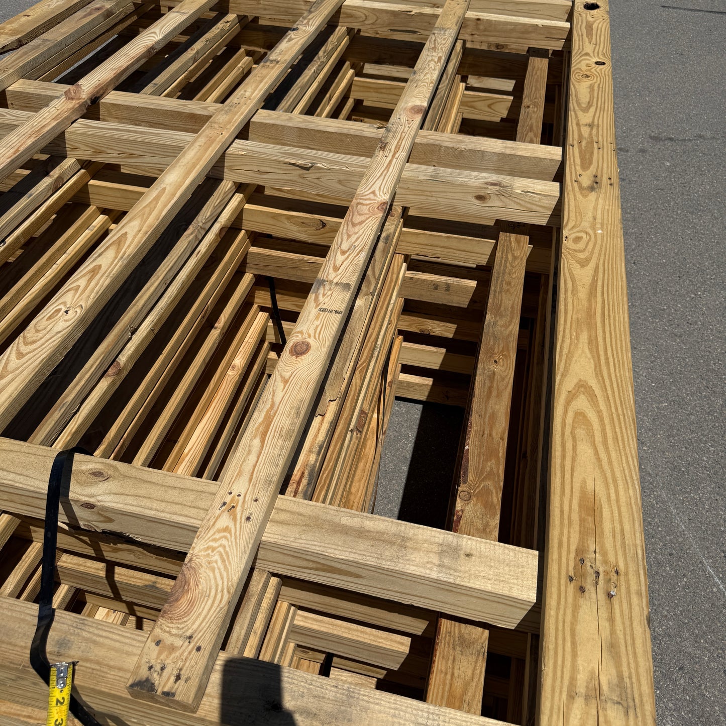 ZA@ Stack of 6 Wood Jumbo Pallets 126”x88” (AS-IS)