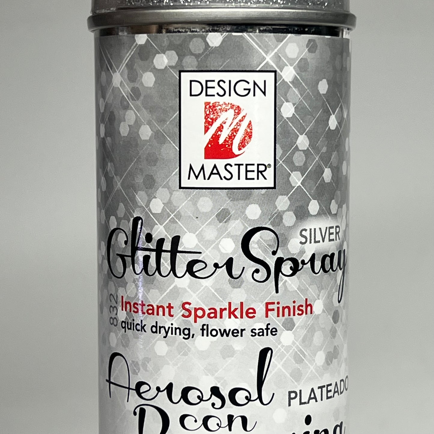 DESIGN MASTER (2 PACK) Glitter Spray Instant Sparkle Quick Dry 5.5oz Silver 832