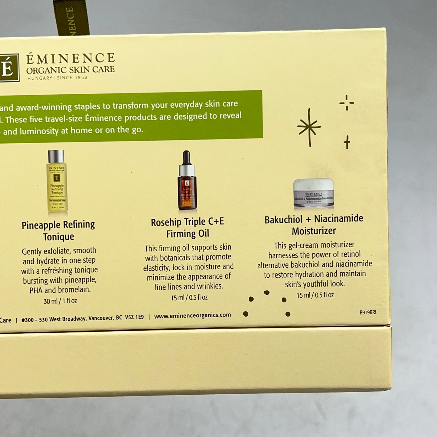 EMINENCE (5 PIECE SET) Organics Radiance Renewal Set Travel Set B919RRL