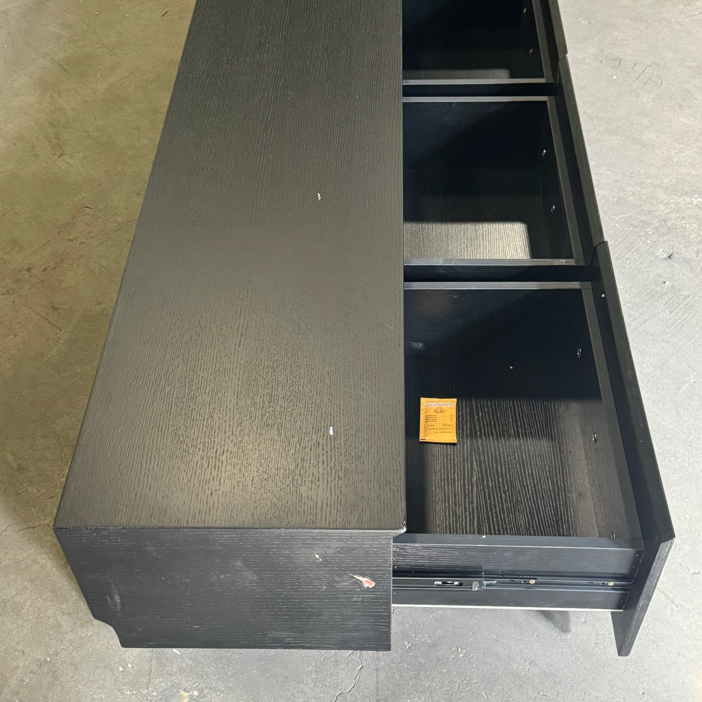 ZA@ INCHOI Storage 78" Wood Material Black (Damaged Corner)