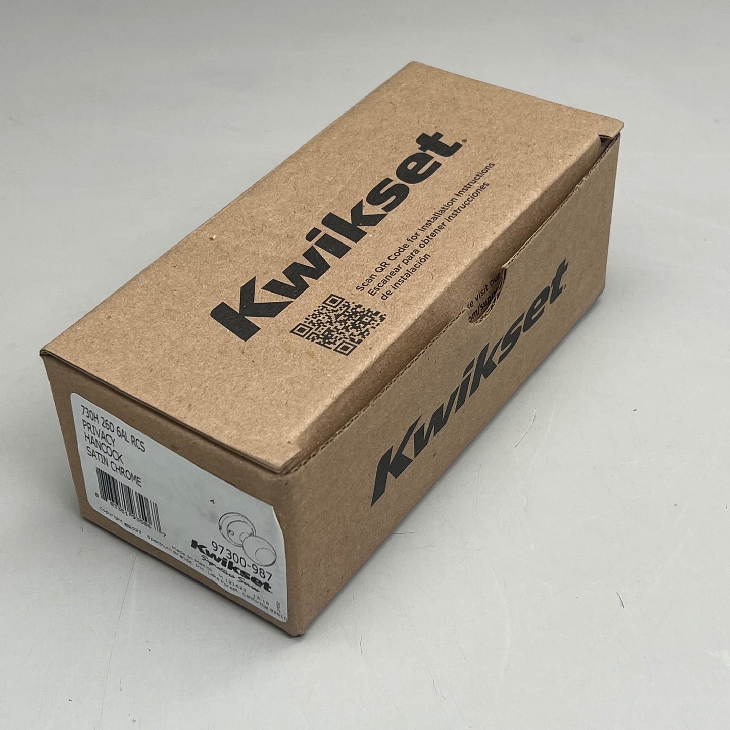 KWIKSET Privacy Hancock Door Knob 730H 26D Satin Chrome 97300987