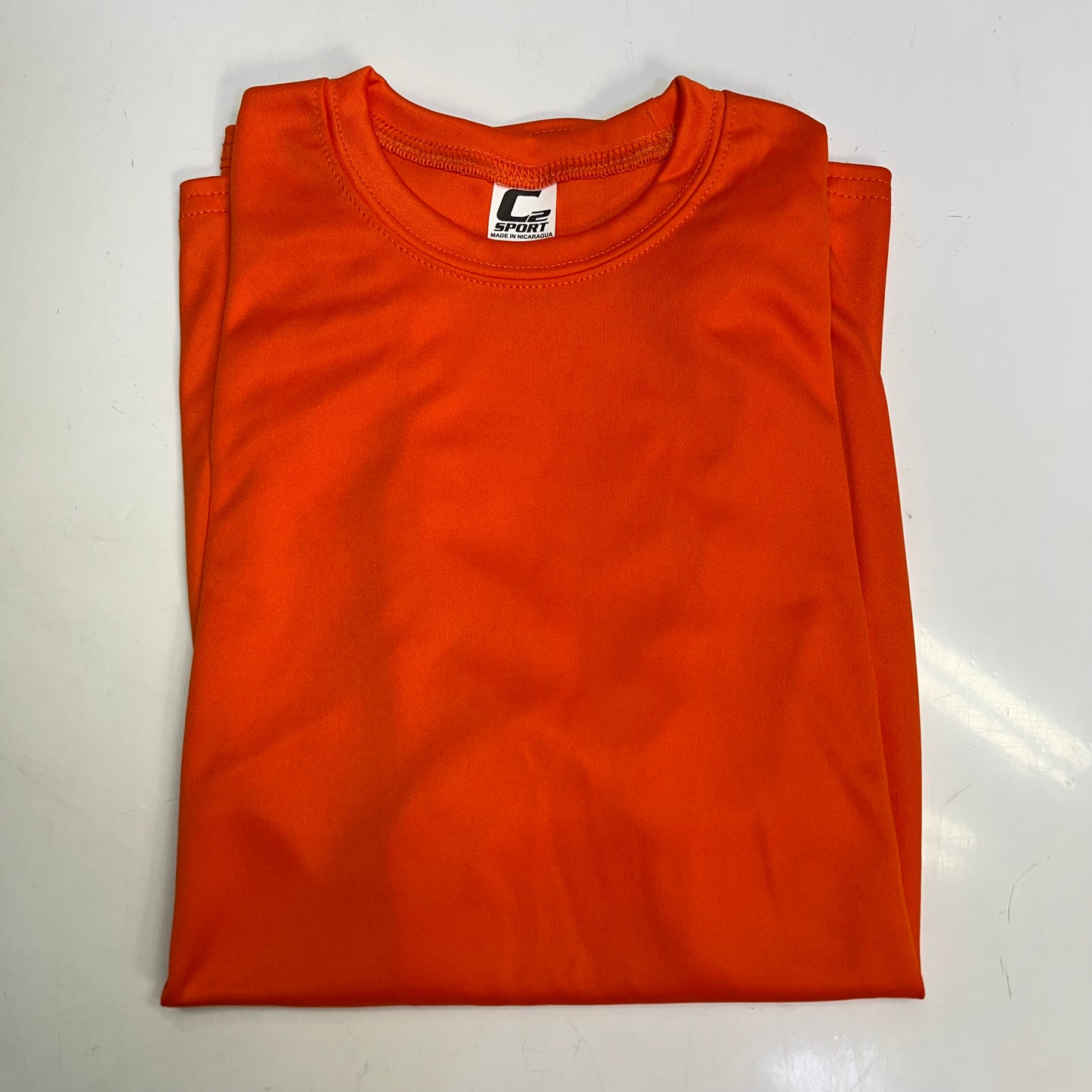 C2 SPORT (5 PACK) Moisture Wick Short Sleeve Work Shirts Youth Sz M Orange