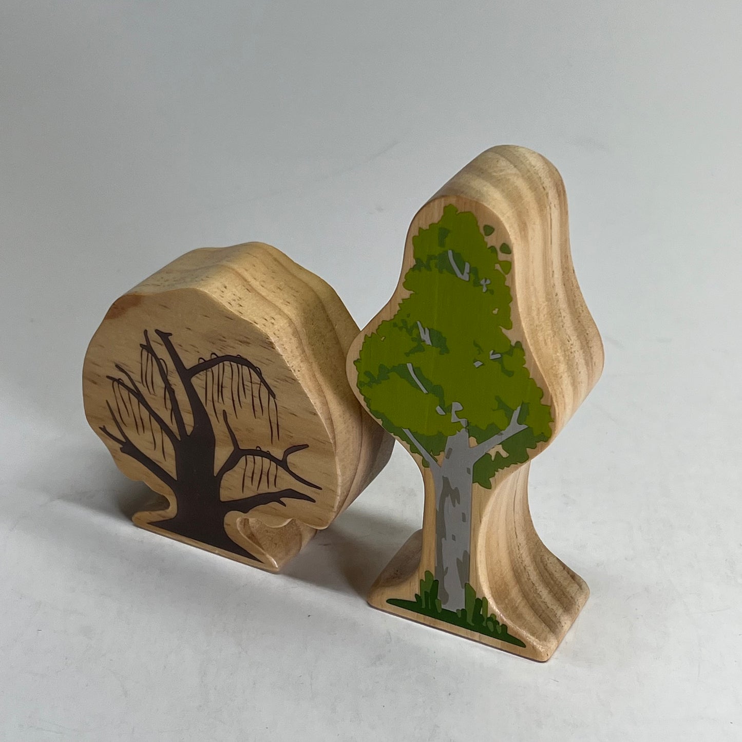 KAPLAN Four Seasons Double Sided Wood Trees Set 12 Piece Set Green 37395
