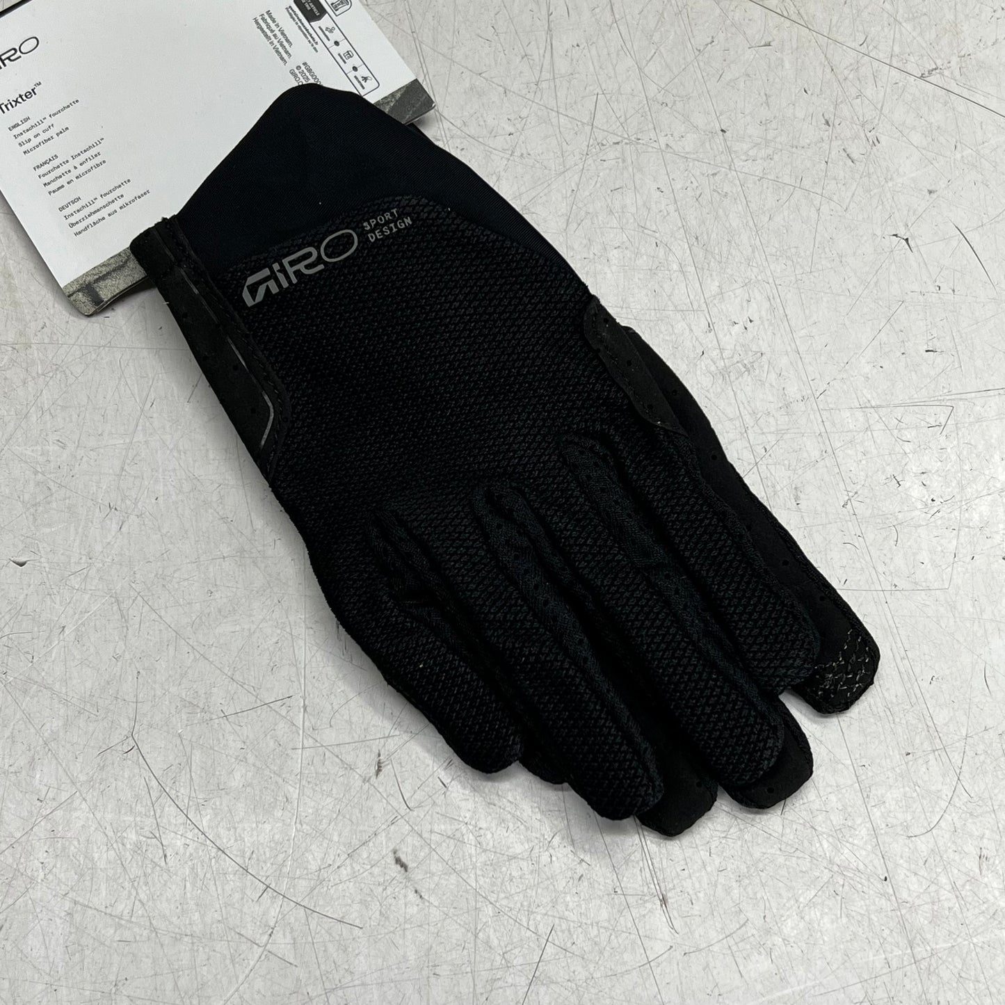 GIRO Trixter Glove Lightweight Instachill Fabric Unisex Sz S Black 7200322