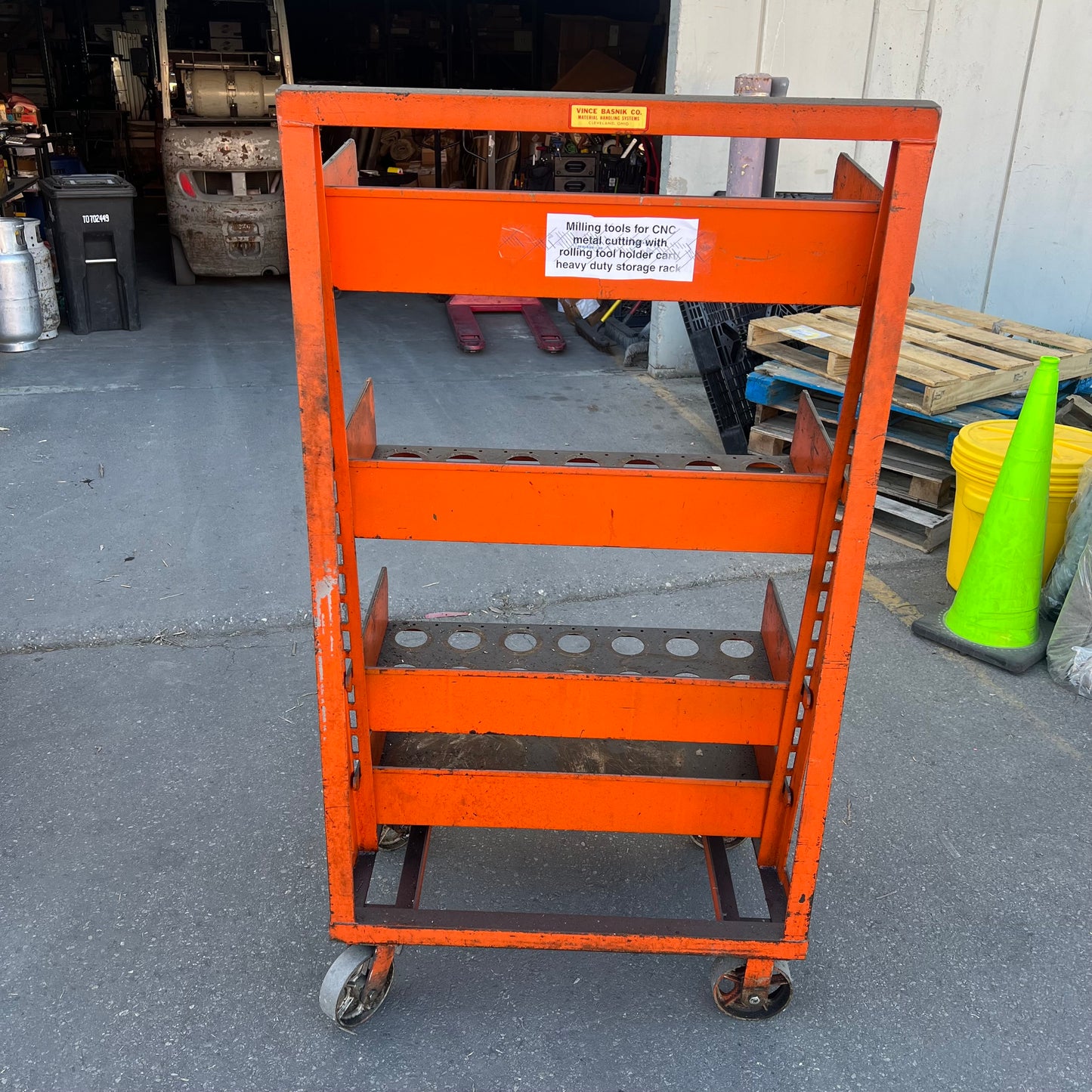 Cnc Tool Holder Cart 65"x 33"x23" 117 Slots Orange (Used)