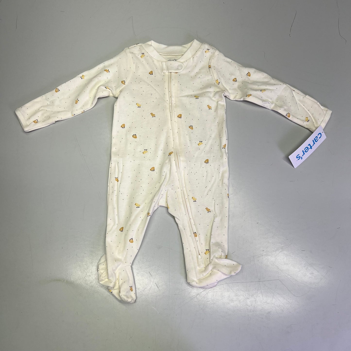 CARTERS (SET OF 2) Ducks Long Sleeve Bodysuits Baby's Sz 3M Yellow/White 1S959010