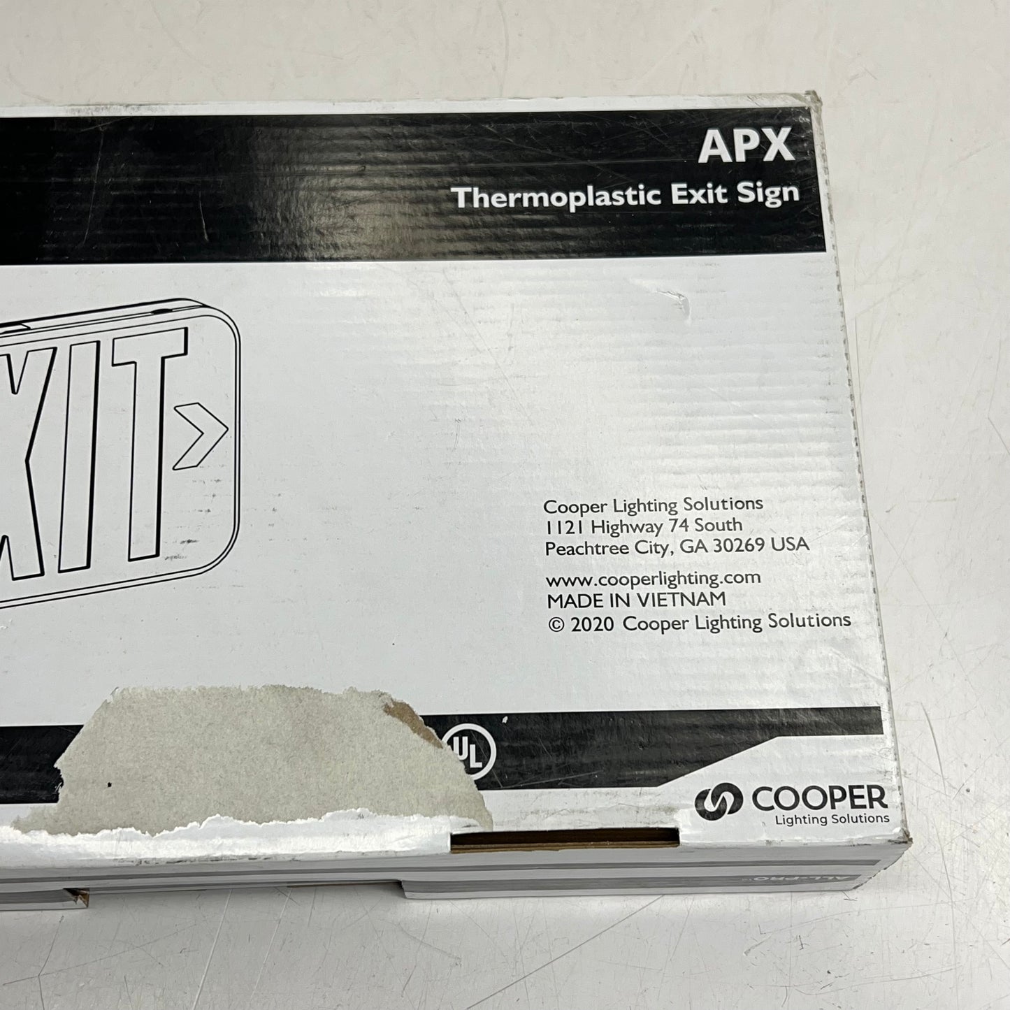 COOPER LIGHTING All-pro APX Thermoplastic LED Exit Sign 12.5x7" Green APX7GB