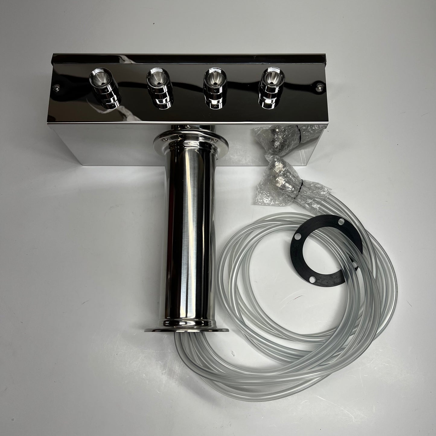 TALOS "T" Tower Beer Dispenser 4-Tap - 3" Column Chrome Plated Brass 178