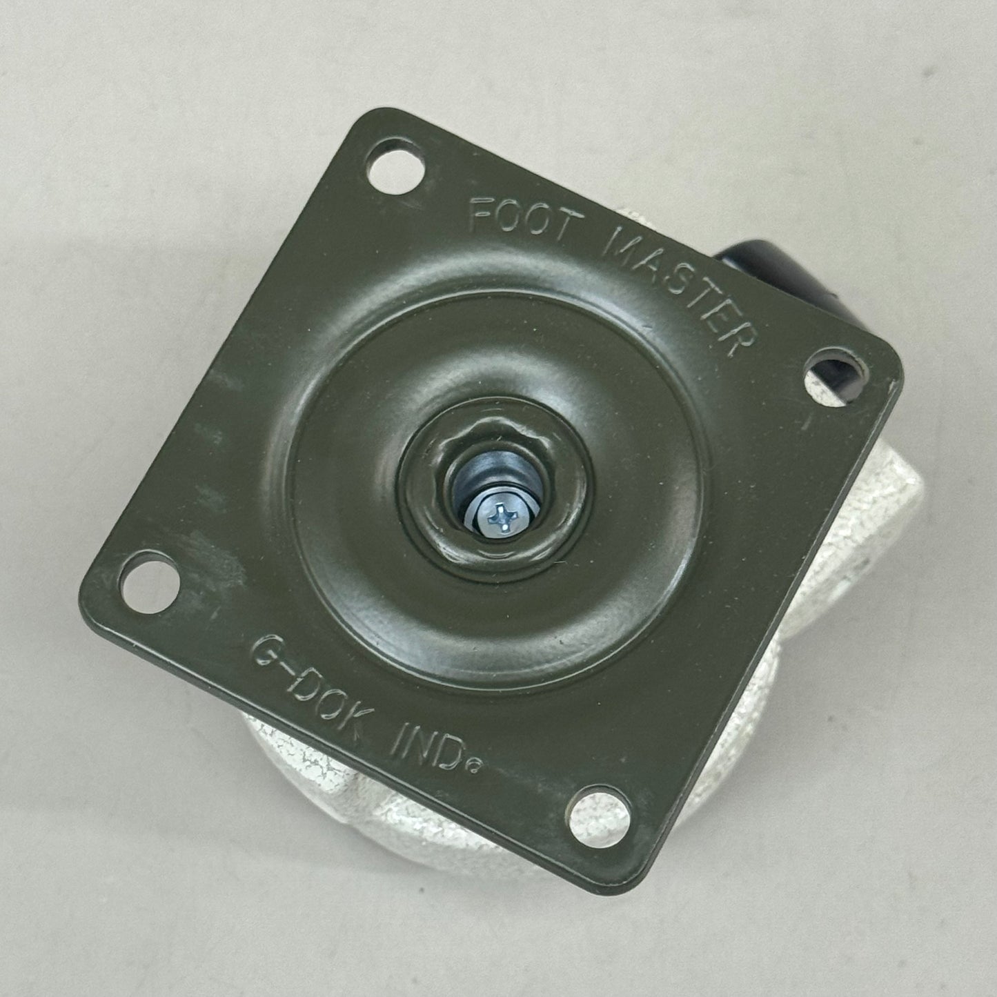 FOOT MASTER (4 Wheels) Plate Caster Mounting Swivel Wheel Set 3 1/4" Mounting HT, 2" Wheel Dia Marble/ Green