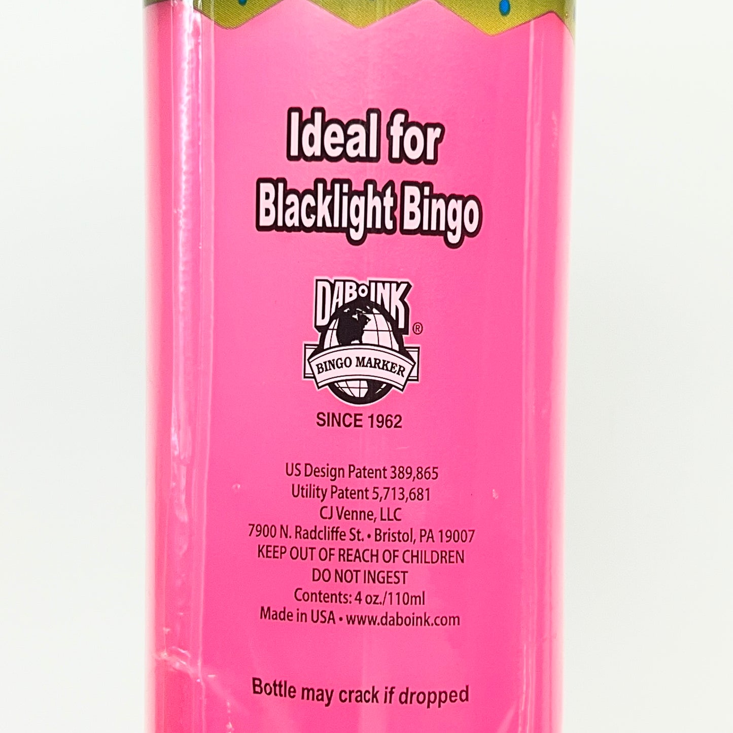 DAB O INK (12 PACK) Super Bright Full Fluorescent Bingo Ink Marker 4oz Pink