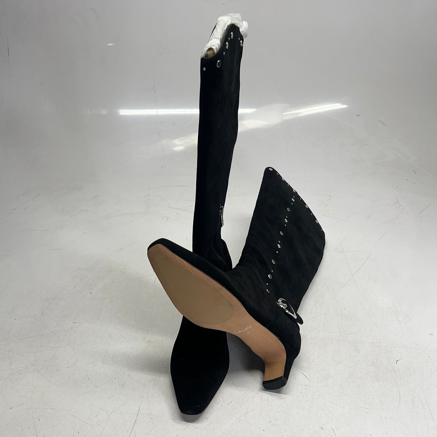 SPLENDID Jack Studs Suede Western Edge Tall Boots  Women's Sz 10 Black SD5JSD01