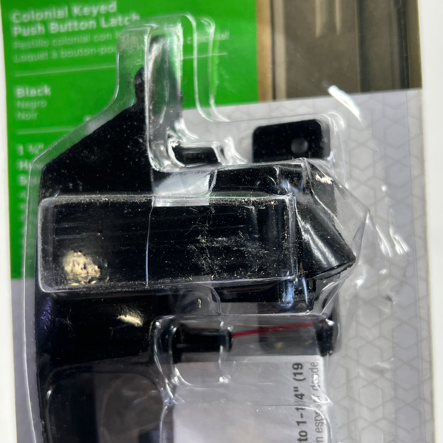 NATIONAL HARDWARE Colonial Push Button Latch Keyed 1-3/4" Holes Black N100-031