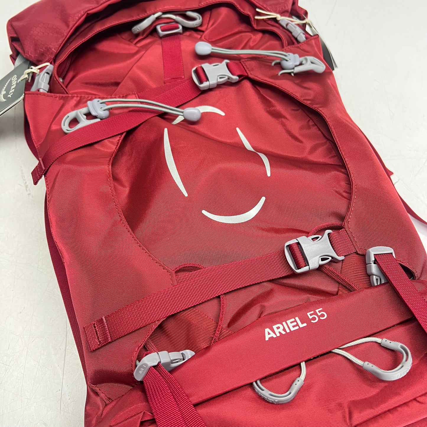 OSPREY Ariel 55L Pack Custom Fit Women's Sz L Torso Adjust Claret Red 10002887