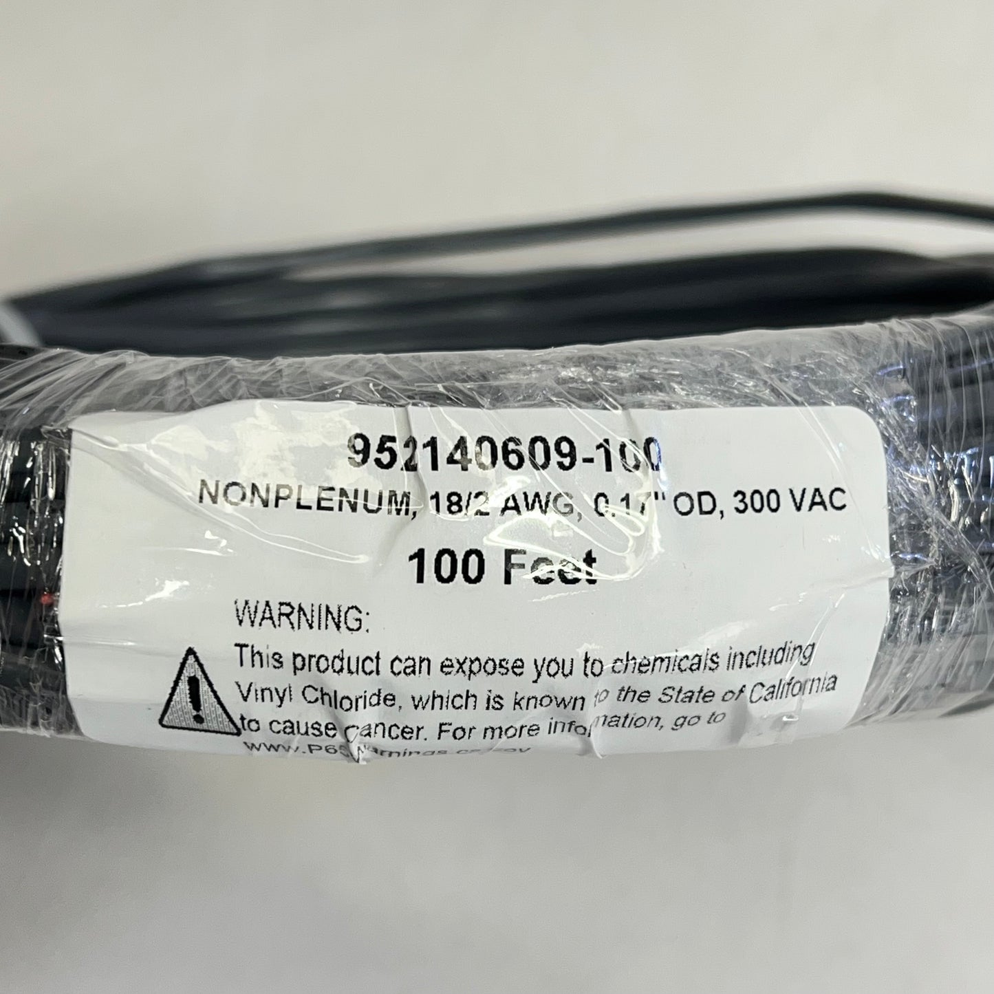 Nonplenum Multi-conductor Cable 18/2 AWG 0.17"OD 300 VAC 100' Grey 952140609-100