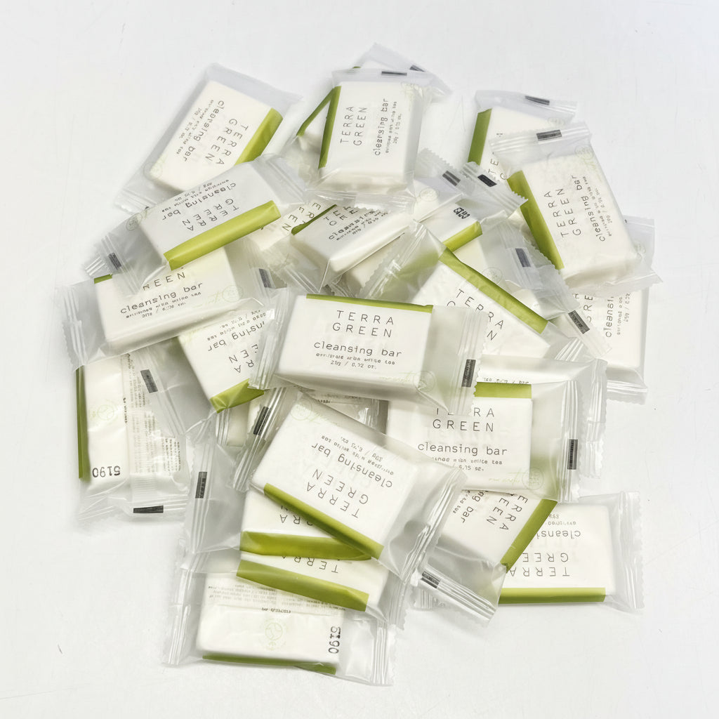 TERRA GREEN (30 PACK) Cleansing Bar Enriched W/ White Tea  0.72oz White