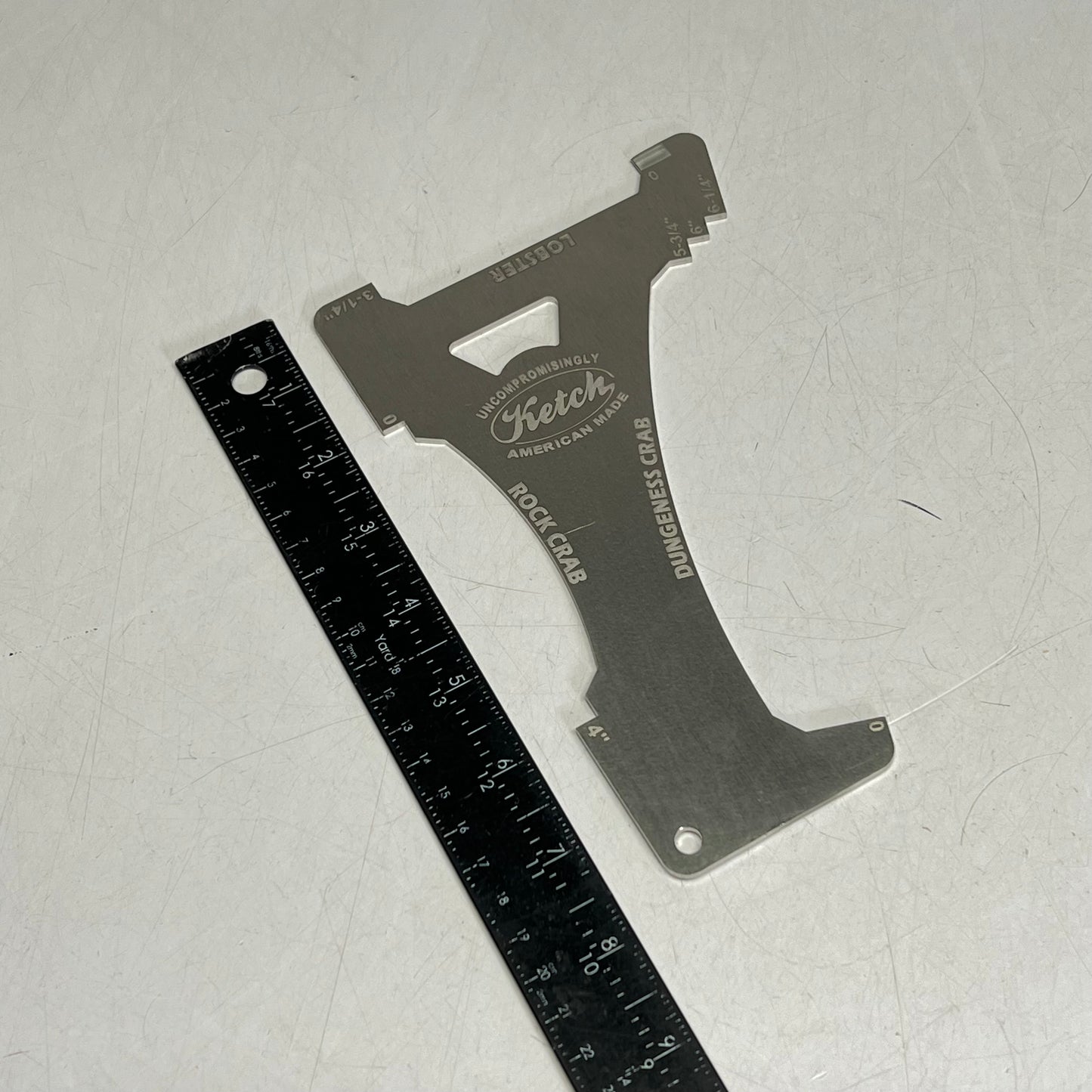 KETCH Crab Gauge/Church Key for Pacific Coast Anglers Silver AC8-004-080