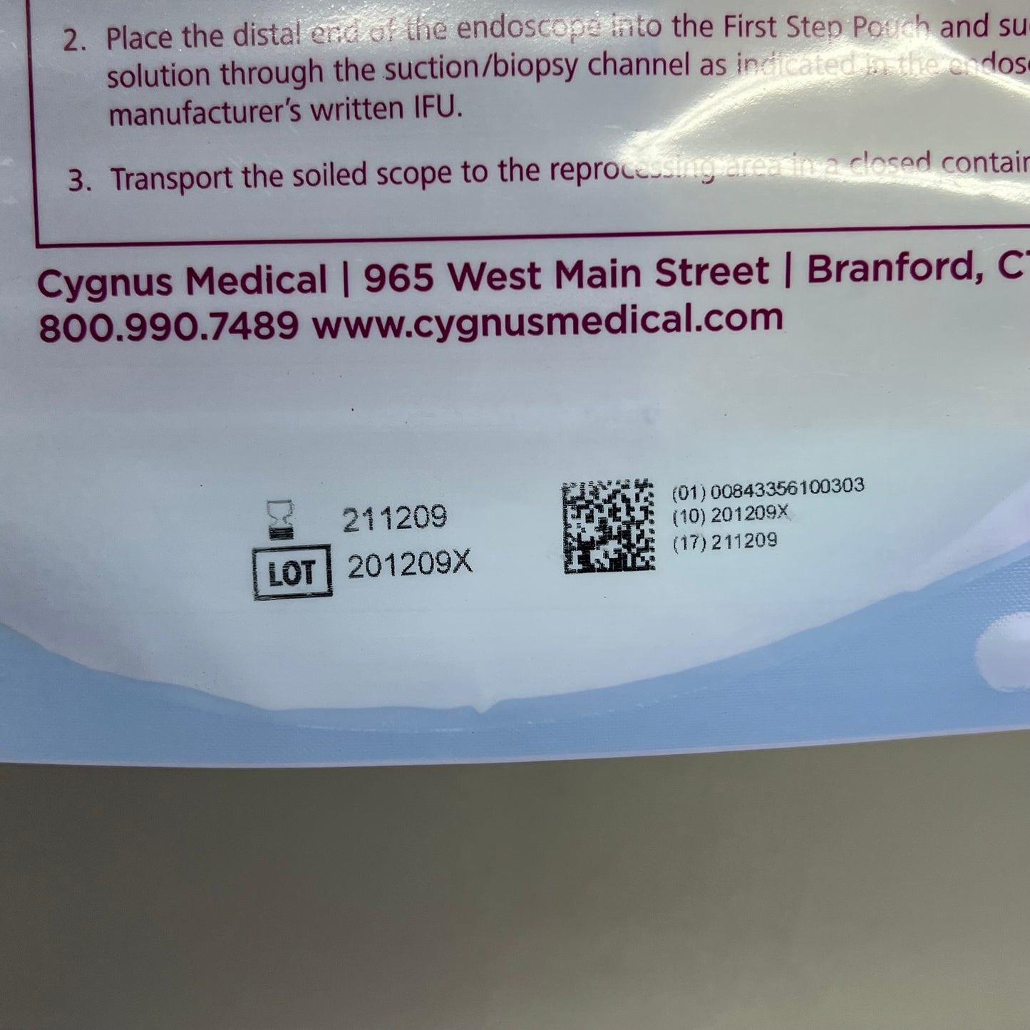 ZA@ CYGNUS MEDICAL (7 PACK) First Step Flexible Endoscope Bedside Pre-Clean Kit 500ml EP-6W