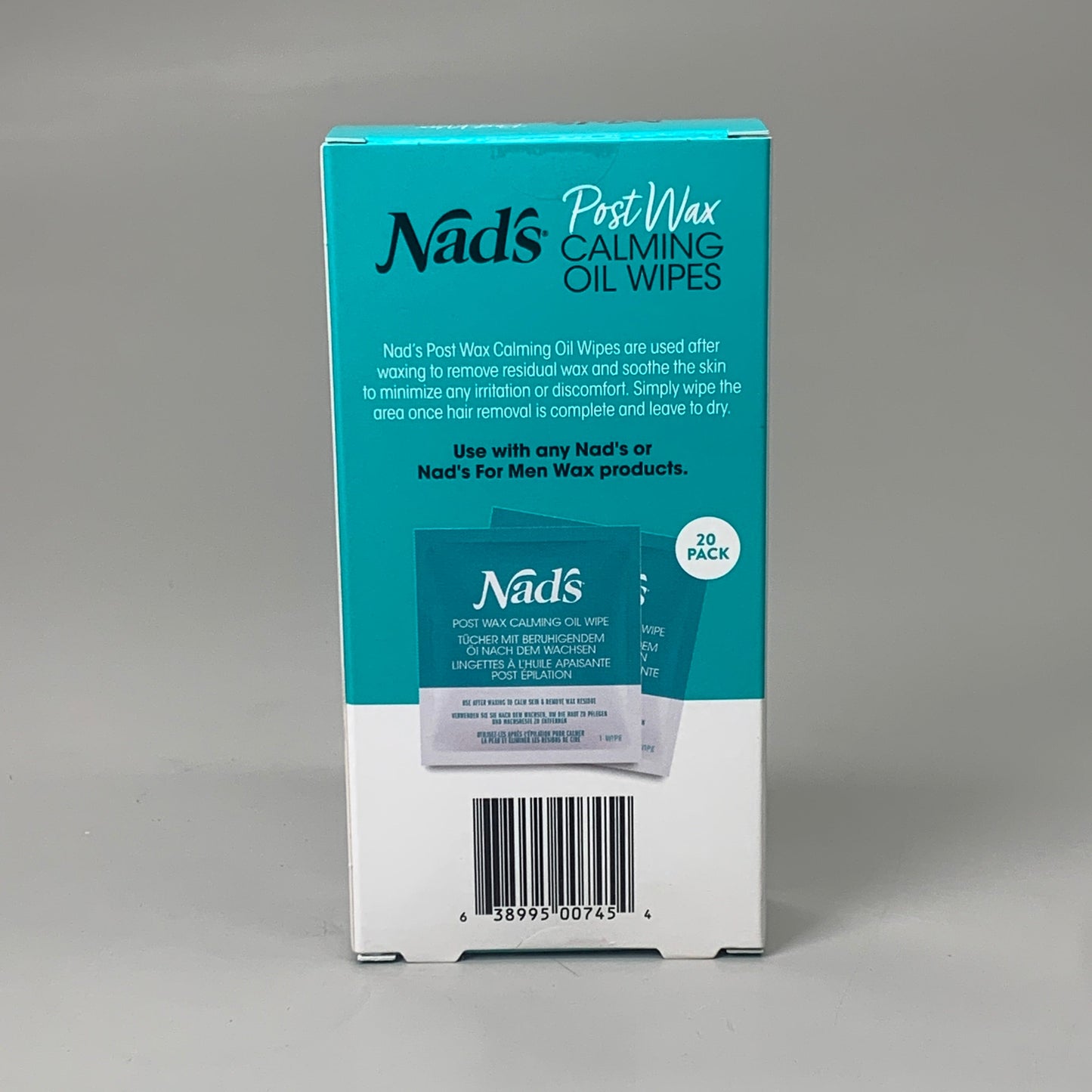 NADS Post Wax Calming Oil Wipes Soothing Calendula Extract and Sunflower Oil 7454EN24 (New)