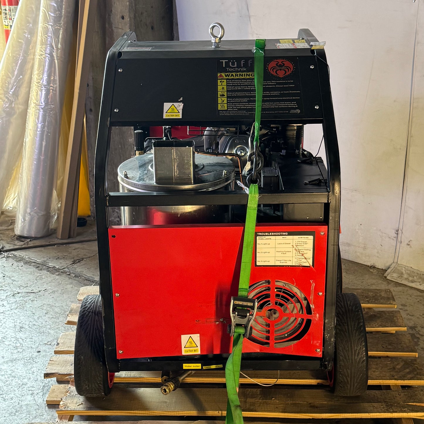 TUFF TECHNIK 4000 PSI Mobile Industrial Gas-Powered Pressure Washer with Hot Water Burner HQ2815 (New Other, Cosmetic Damaged)