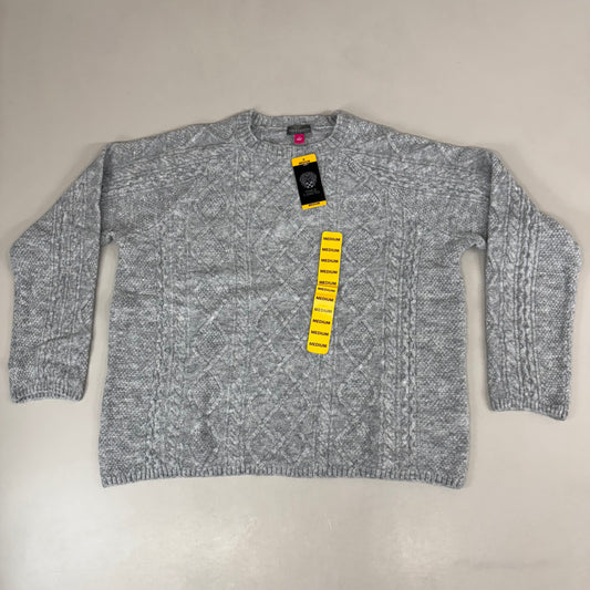 VINCE CAMUTO Cable Knit Sweater Women's Sz-M Light Heather Grey SC2895