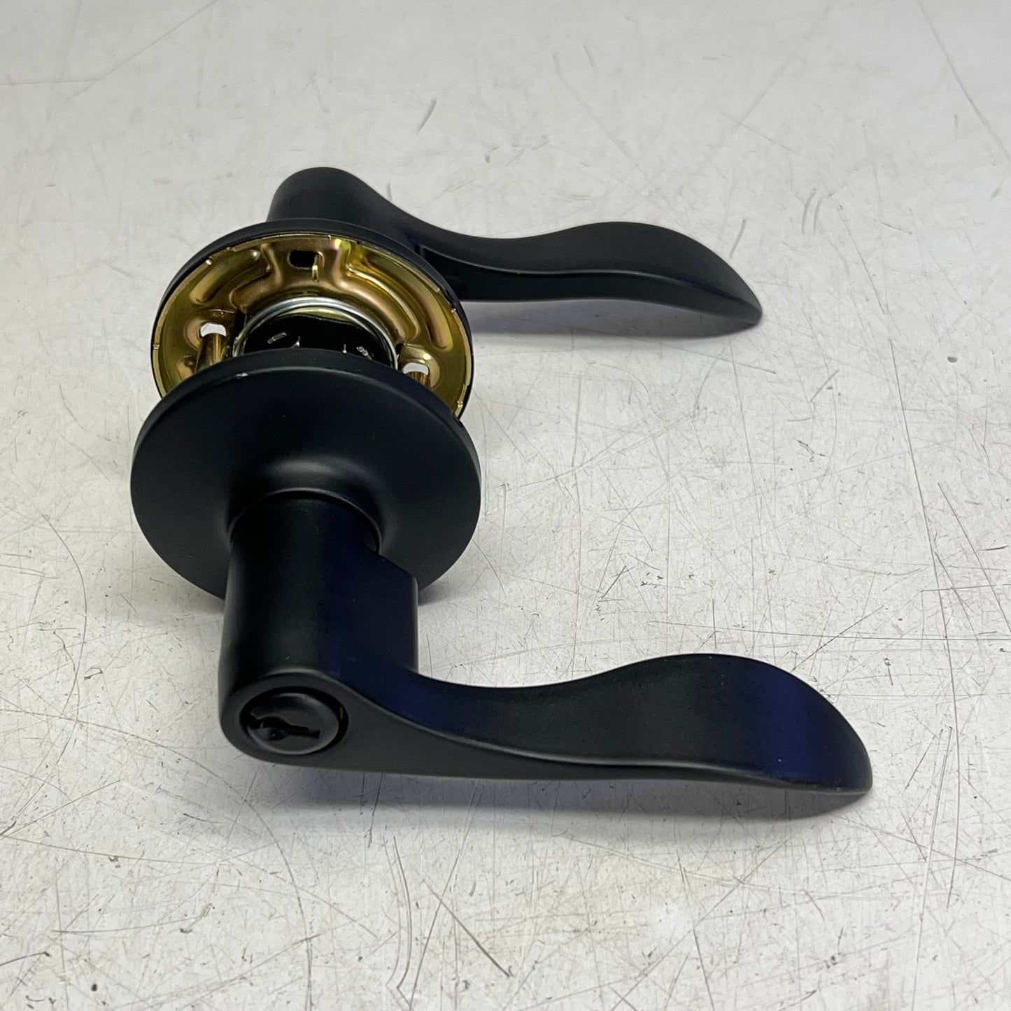 KWIKSET Safe Lock Layton Entry Levers  Adjust Backset Matte Black 9SL50000-124