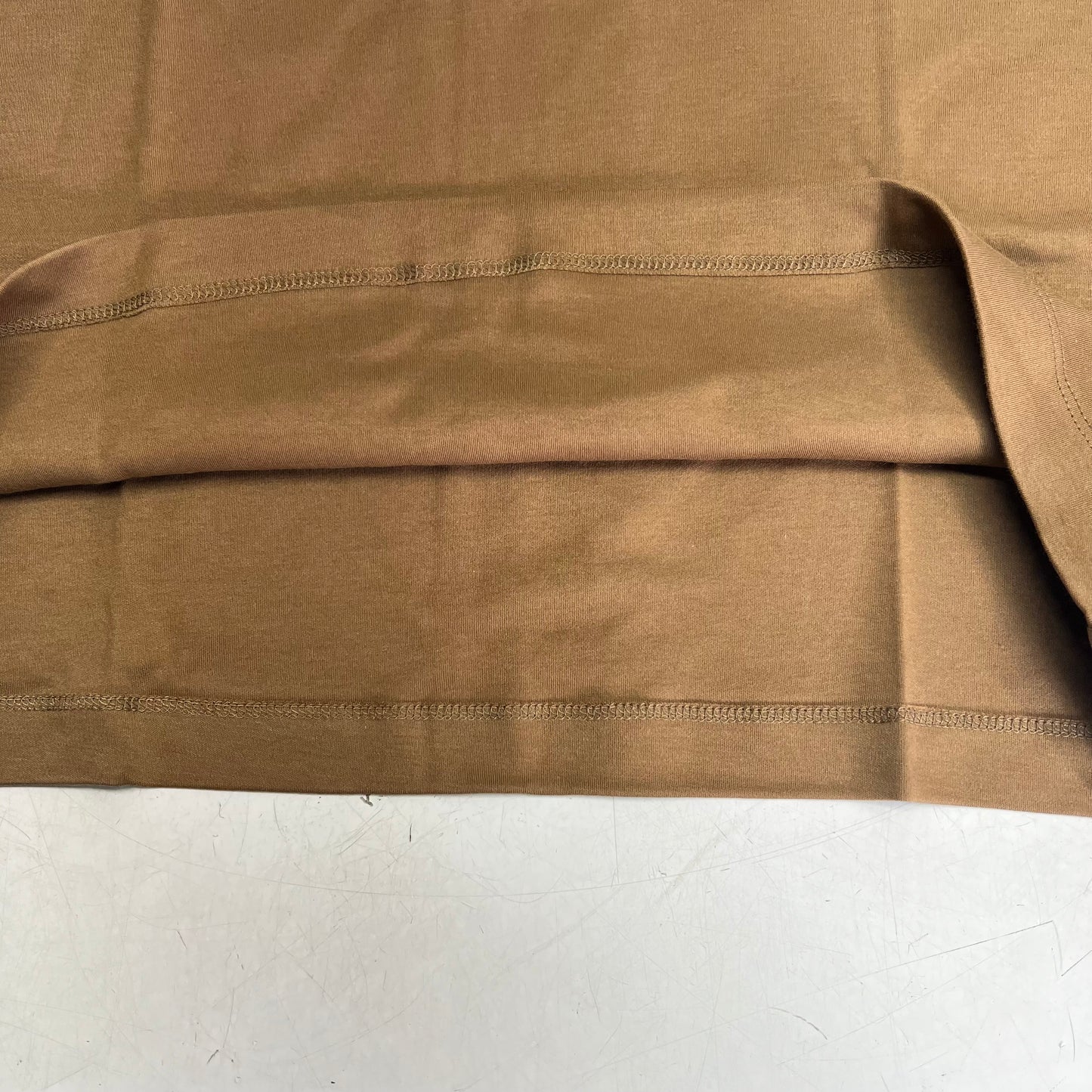 RW & CO Solid Interlock Cotton Crew-neck Tee Men's Sz S Tabacco 494222