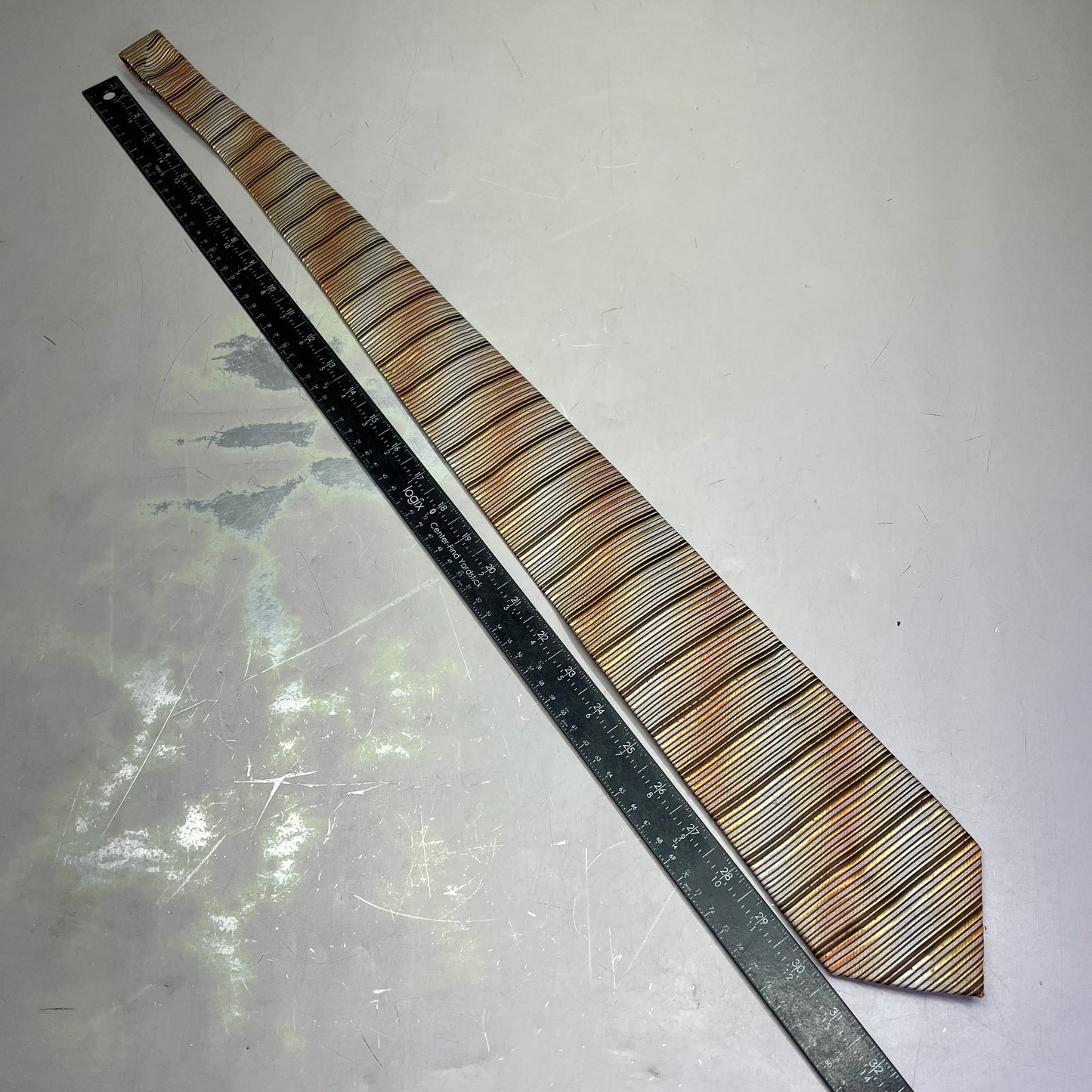 ALEXANDER JULIAN COLOURS Horizontal Design Tie 60" Brown/Orange/Yellow Pre-Owned