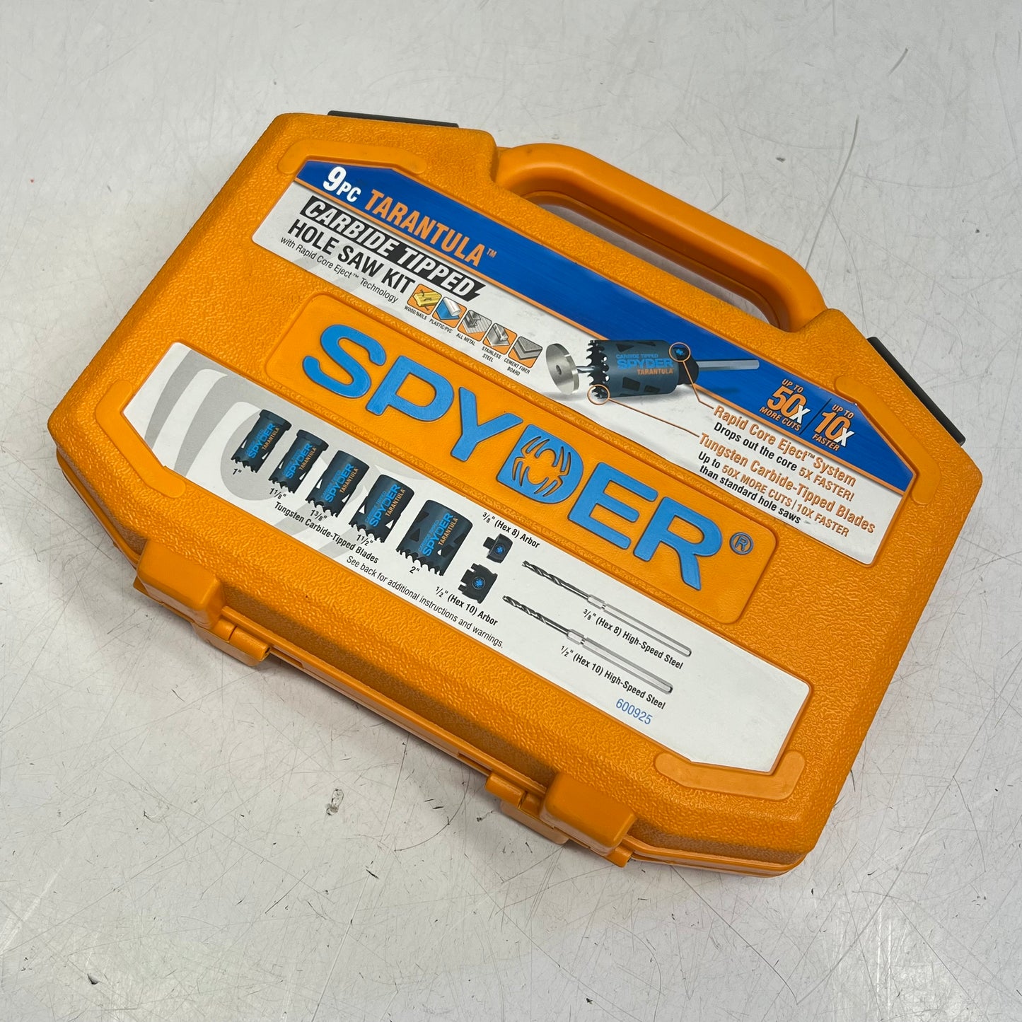 SPYDER Tarantula Carbide-tipped Arbored Adjustable Hole Saw Kit 9 Pieces 600925