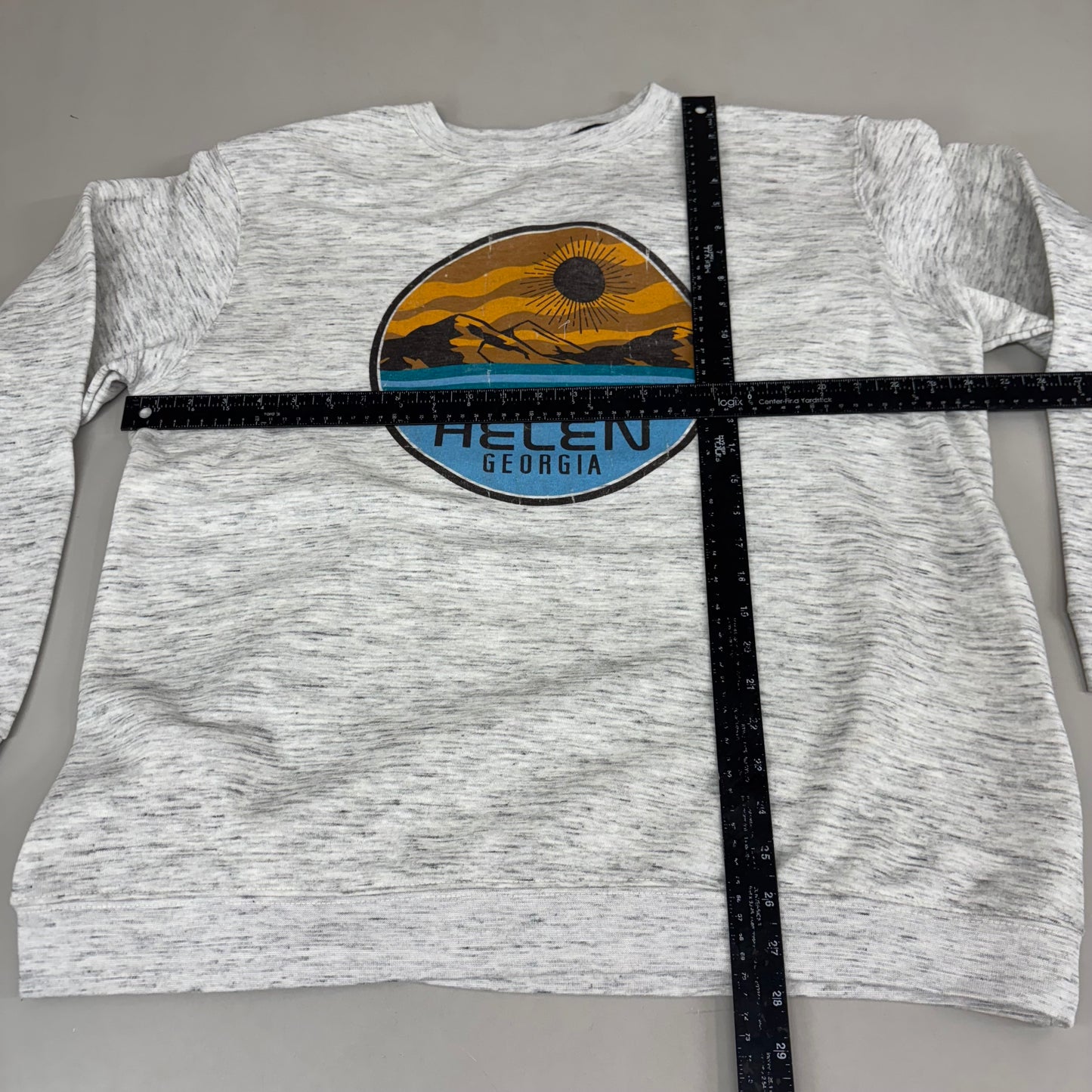 LONEROCK Helen Georgia Crew Sweatshirt Sz X-Large Grey/White