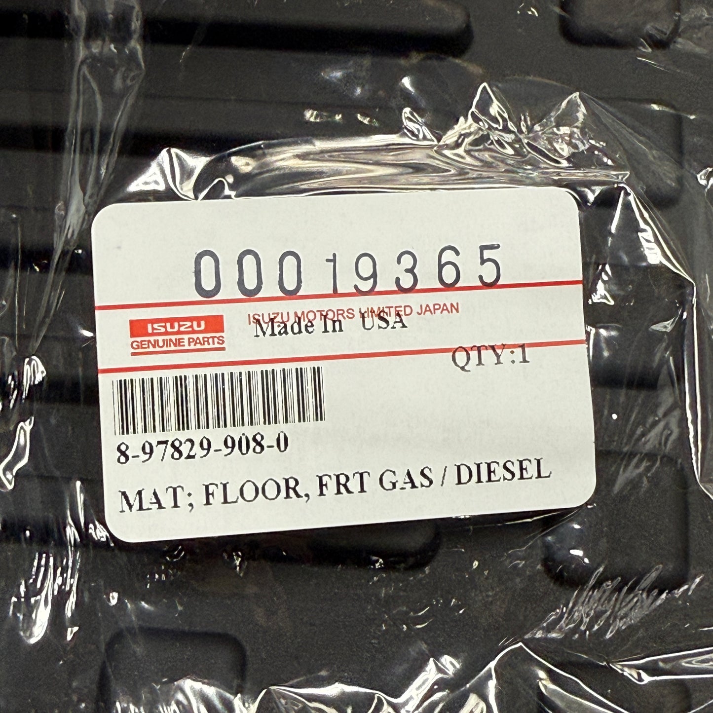 ISUZU OEM Front Floor Mat for NPR NQR NRR 2007-2023 Gas/Diesel 8-97829-908-0