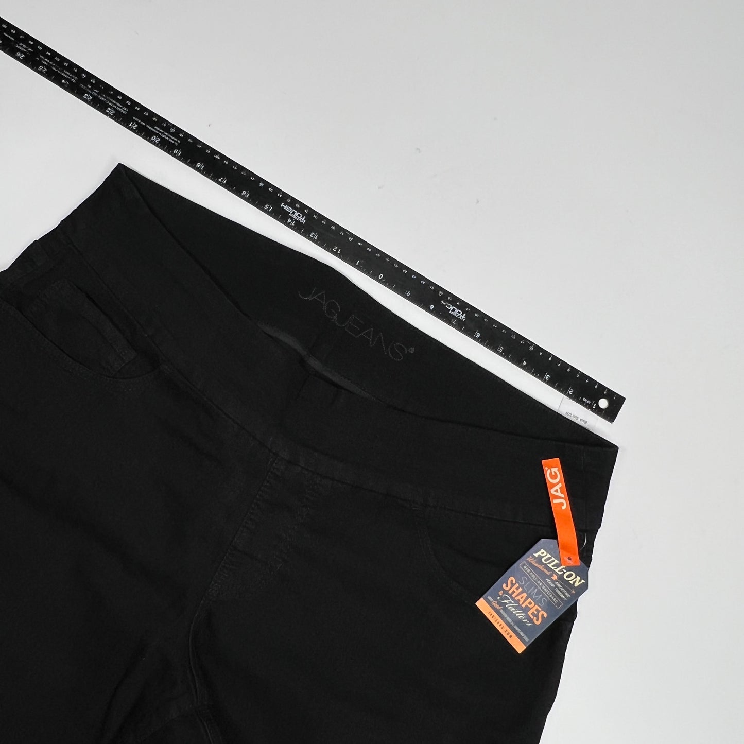 JAG Peri Straight Leg Elastic Waist Jeans Women's Sz 22W Black JE258190BKVD