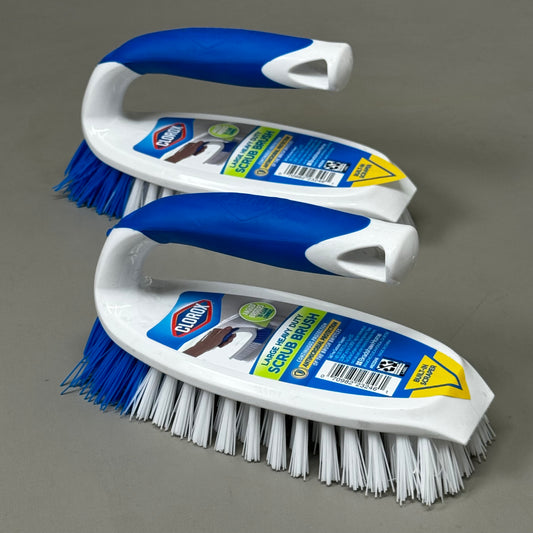 CLOROX (2 PACK!) Large Heavy Duty Scrub Brush 7 1/2" x 3" Blue/White 623246