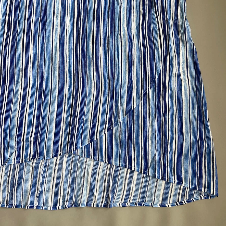 TOMMY BAHAMA Women's Divine Lines Maxi Skirt White Blue Boho Stripe Size 12 (New)