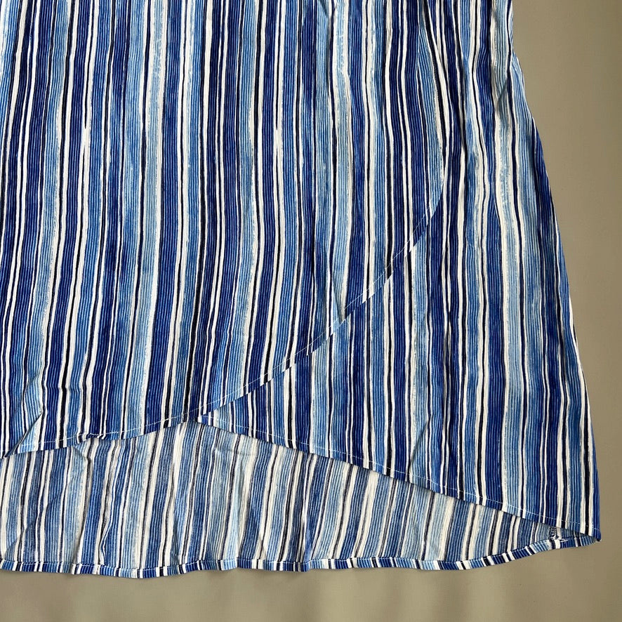 TOMMY BAHAMA Women's Divine Lines Maxi Skirt White Blue Boho Stripe Size 8 (New)