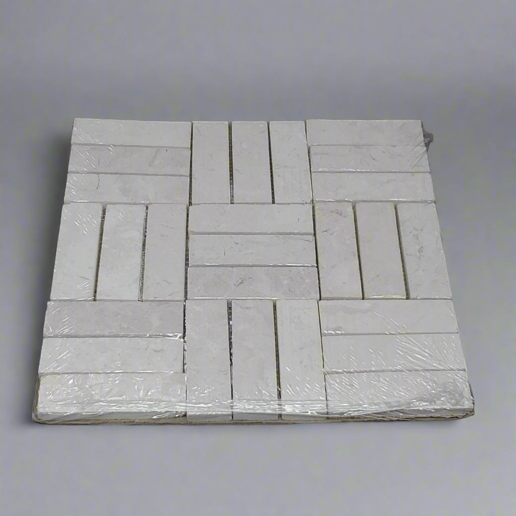 Mosaic Tile (11 PACK) White Weave Stone 12" x 12" MCS276 (New)