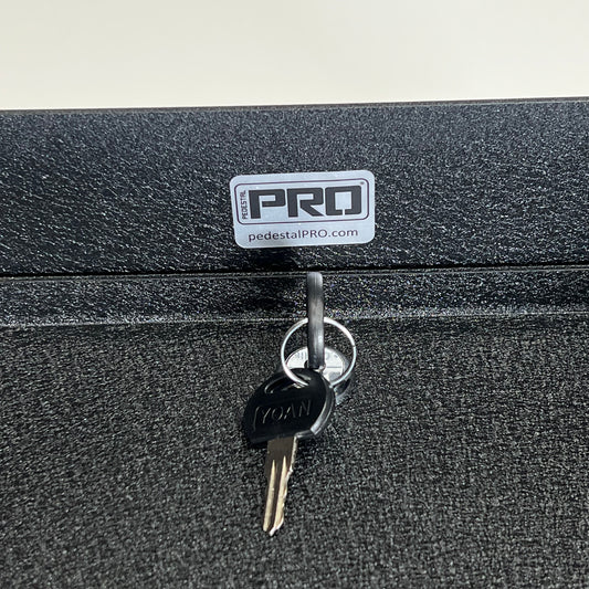 PEDESTAL PRO Square Steel Secure Housing for Low-voltage 10" Black MC-CS-10-E