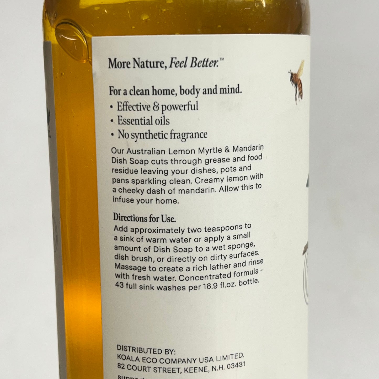 KOALA ECO (2 PACK) Lemon Myrtle & Mandarin Essential Oil Dish Soap 16.9 Fl Oz
